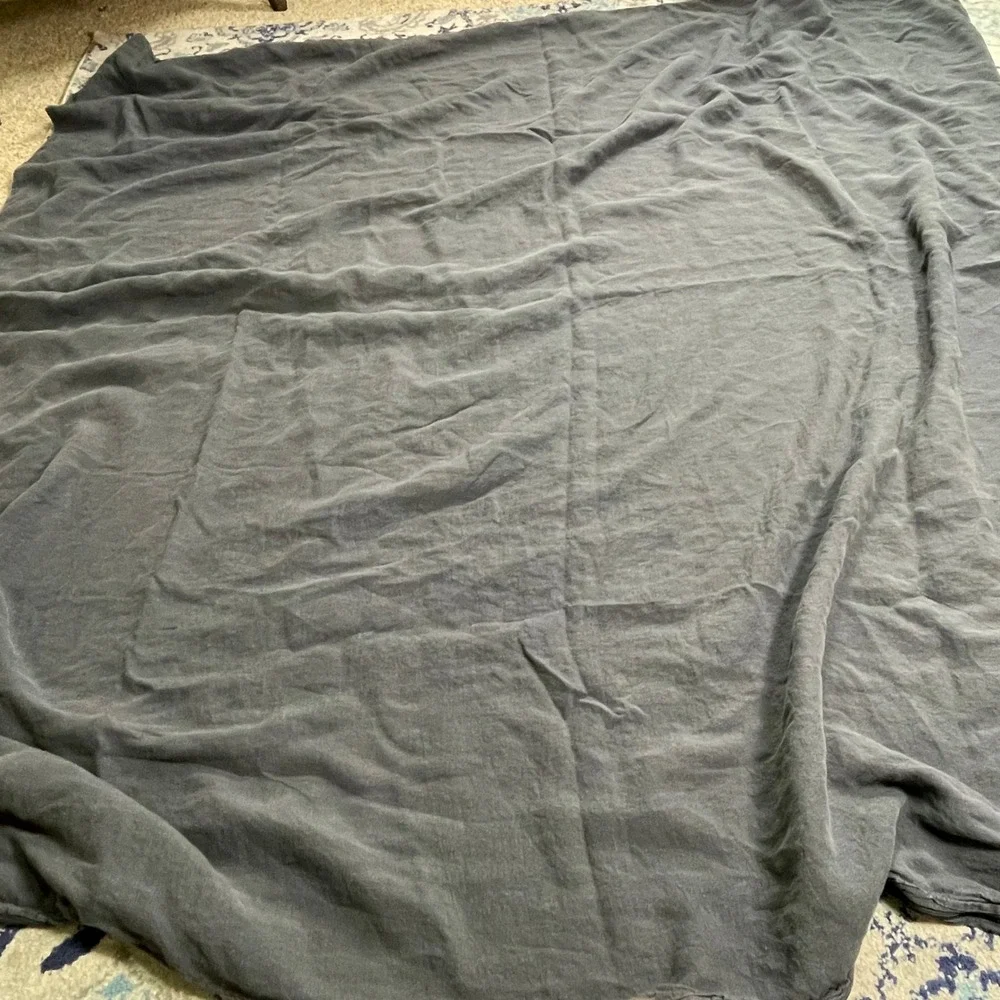 Silk & Snow Linen Duvet Cover Full Queen Grey Very Good European‎ Flax Portugal